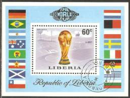 Liberia 1974 Mi# Block 72 A Used - World Cup Soccer Championship, Munich - 1974 – Germania Ovest