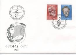 Switzerland FDC Complete Set EUROPA CEPT MUSIC 7-5-1985 - 1985