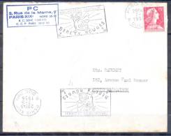 LETTRE  Cachet   PARIS XVIII  Le 7 5 1956   Secap  BERETS ROUGES    Parachutistes Coloniaux  Sur 2 Endroits - 1955-1961 Marianne Of Muller