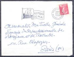 LETTRE  Cachet  MARSEILLE GARE      Le  30 4 1956  SECAP        FOIRE DE PARIS Au Mois De Mai - 1955-1961 Marianne Of Muller