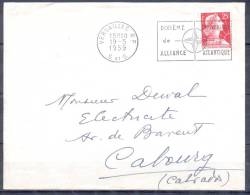 LETTRE  Cachet    VERSAILLES  R.P.  Le  19 5 1959     SECAP        DIXIEME ANNIVERSAIRE De L ALLIANCE ATLANTIQUE - 1955-1961 Marianne Of Muller