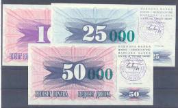 Bosnia And Herzegovina Paper Money Bills GREEN Overprint 1992 UNCIRCULAR ** - Bosnië En Herzegovina