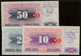 BOSNIA & HERZEGOVINA PAPER MONEY EXTRA ZEROS & RED COLOR OVERPRINT 1993 UNCIRCULAR ** - Bosnië En Herzegovina