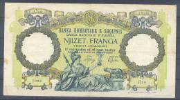 Albania Paper Money Bill Of 20 Franga 1939 - Albania