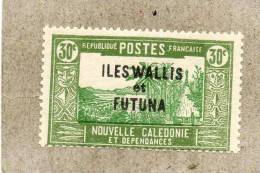 WALLIS Et FUTUNA : Paysage Wallisien : Case De Chef Indigène - Timbre De Nouvelle Calédonie (N°148) Surchargé - Nuevos