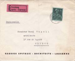 8666# SUISSE ZUMSTEIN N° 248 SEUL / LETTRE EXPRES Obl LAUSANNE 1950 Pour GENEVE SWITZERLAND - Covers & Documents