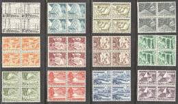 Schweiz 1949 Satz Technik+Landschaft Im Viererblock ** Postfrisch Zu#297-308 Mi#529-540 - Unused Stamps