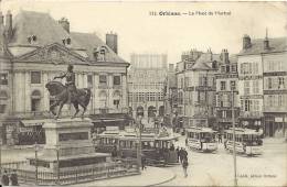 ORLEANS - La Place Du Martroi - Tram - 1911 - Orleans