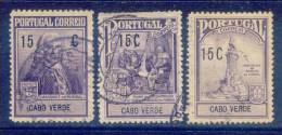 ! ! Cabo Verde - 1925 Postal Tax (complete Set) - Af. IP 01-03 - Used - Cap Vert