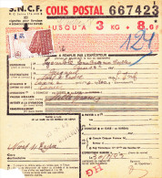 8681# COLIS POSTAUX Y&T N° 187 + 197 VALEUR DECLAREE Obl PARIS AUSTERLITZ 1943 LOIRE ATLANTIQUE Pour NORT - Briefe U. Dokumente