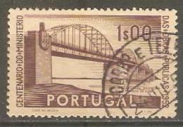 PORTUGAL - 1952,  1.º Centenário Do Ministério Das Obras Públicas.  1$00    (o)   MUNDIFIL  Nº 755 - Gebruikt