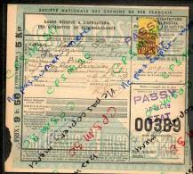 Colis Postaux Bulletin D´expédition 9.50fr 5 Kg Avec Timbre 2f40 N° 00389 (cachet Gare SNCF PASSY ETAT Et LES SABLES) - Cartas & Documentos