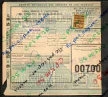 Colis Postaux Bulletin D´expédition 9.50fr 5 Kg Avec Timbre 2f40 N° 00700 (cachet Gare SNCF PARIS RAMBUTEAU) - Cartas & Documentos