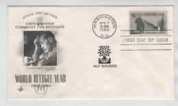 USA FDC 7-4-1960 World Refugee Year With Art Craft Cachet - Refugiados