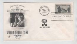 USA FDC 7-4-1960 World Refugee Year With Art Craft Cachet - Refugees