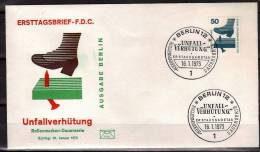 ALLEMAGNE BERLIN  FDC 1973 Securite  Du Travail  Chaussure De Securité - Accidents & Sécurité Routière