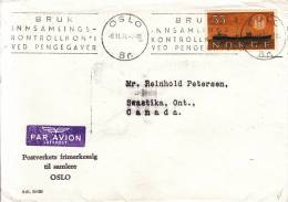 Norway Cover Scott #385 Facit #480 55o Tanker ´Dalfonn´ And Oil Drilling Tower - Lettres & Documents