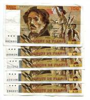 P France 100 Francs "" DELACROIX "" 1981 X 5 - 100 F 1978-1995 ''Delacroix''