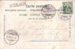 SUISSE-AMBULANT N°1 LE 28-08-1903 GRIFFE LINEAIRE INTERLAKEN. - Poststempel