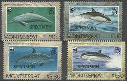 MONTSERRAT - 1990 Dolphins Overprinted "SPECIMEN". Scott 753-6. MNH ** - Montserrat