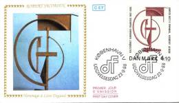 DANEMARK-1er JOUR D'EMISSION HOMMAGE A LEON DEGAND DE ROBERT JACOBSEN -1988. - FDC