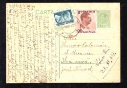 1937 POSTCARD STATIONERY 3 LEI,ADITIONAL STAMPS FONDUL AVIATIEI 50 BANI + MIHAI 50 BANI!, ROMANIA - Lettres & Documents