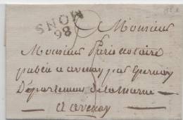 LETTRE PRECURSEUR 86 MONS VERS LA FRANCE A VOIR - Otros & Sin Clasificación