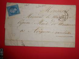 C14, Lettre De  Marseille 1 ;variété,VERSO - 1862 Napoleon III