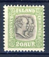 #C1710. Iceland 1907. Officials. Michel 30. MH(*) - Servizio