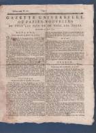 GAZETTE UNIVERSELLE OU PAPIER NOUVELLES 21 04 1792 - BRUXELLES - MARSEILLE ARLES - DECLARATION DE GUERRE - - Zeitungen - Vor 1800