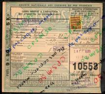 Colis Postaux Bulletin D´expédition 9.50fr 5kg Timbre 2.40fr N° 10553 (cachet Gare SNCF NORD TOURCOING EXP. GV) - Cartas & Documentos