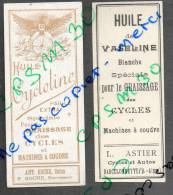 étiquettes HUILE De Vaseline Pour Le Graissage Des Cycles Et Autos à BARCELONNETTE 04 Basses Alpes - Transports