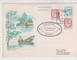 Finland Uprated Postal Stationery Card FINNJET Helsinki - Travemünde 21-2-1979 - Brieven En Documenten