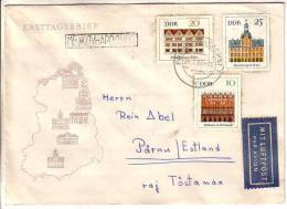 GOOD DDR Postal Cover To ESTONIA 1967 - Good Stamped: City Halls - Storia Postale