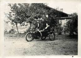 PHOTOGRAPHIE : SUPERBE SIDE CAR . - Moto