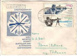 GOOD DDR Postal Cover To ESTONIA 1967 - Good Stamped: Biathlon World Championship - Storia Postale