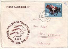 GOOD DDR Postal Cover To ESTONIA 1967 - Good Stamped: Horses - Covers & Documents