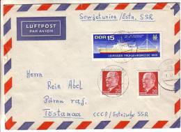 GOOD DDR Postal Cover To ESTONIA 1969 - Good Stamped: Ulbricht ; Ship - Covers & Documents