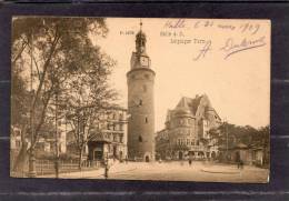 34924   Germania,    Halle A.S.  - Leipziger  Turm,  VG  1909 - Halle (Saale)
