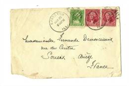 ETATS-UNIS – EVANSTON  Killer « 1 ». MAR.26-1932 S. Yv.N°228/1ct. + 229 X 2/2cts Pour JOUEIX (Fce) - Postal History