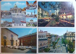 CP Lot 4x Rome Piazza Della Minerva Hotel Vittorio Veneto Cox Bus Voiture Bmw Fiat Gordini Elefante Obelisque - Sammlungen & Lose