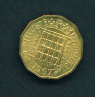 GREAT BRITAIN  -  1967  3 Pence  Circulated As Scan - Otros & Sin Clasificación