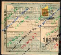 Colis Postaux Bulletin D´expédition 9.50fr 5kg Timbre 2.40fr N° 18174 (cachet Gare SNCF OUEST BOIS-COLOMBES) - Cartas & Documentos