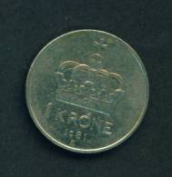 NORWAY  -  1981  1 Krone  Circulated As Scan - Norway