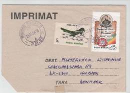 Romania Printed Matter Paper Sent To Denmark Bagau 28-3-1994 - Lettres & Documents