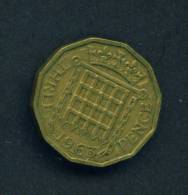 GREAT BRITAIN  -  1963  3 Pence  Circulated As Scan - Autres & Non Classés