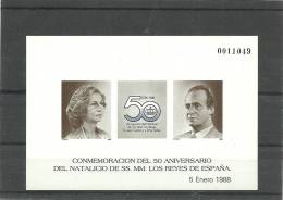 ESPAÑA- HOJITA BLOQUE NATALICIO DE SS.MM. LOS REYES DE ESPAÑA.(B-1) - Commemorative Panes