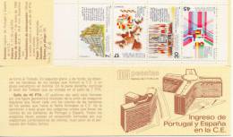 A Le Faciale " Entrée De L ´Espagne Et Du Portugal A La C.E.E. " Espagne 1986 Carnet Yvert 2444/7 - Europese Instellingen