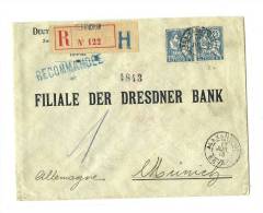 B.F.E.  « ALEXANDRIE » (Egypte) LRE 1er Ech. - Tarif UPU « ALLEMAGNE » à 50c. - Andere & Zonder Classificatie