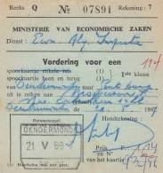 DENDERMONDE Nr11 Op "Vordering Voor Een Spoorkaartje / Bulletin De Réquisition Pour Un Billet De Chemin De Fer" - Other & Unclassified